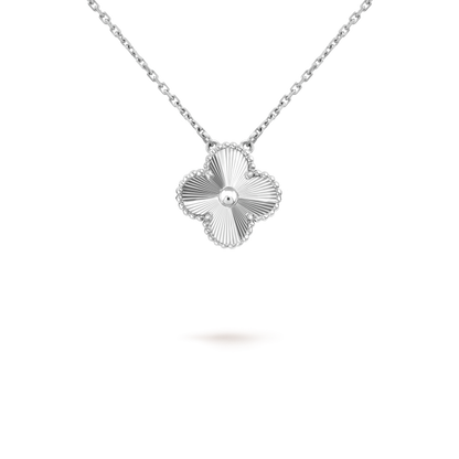 [OAK JURI]CLOVER 15MM LASER NECKLACE SILVER