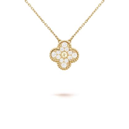 [OAK JURI]CLOVER 15MM DIAMOND SINGLE FLOWER NECKLACE