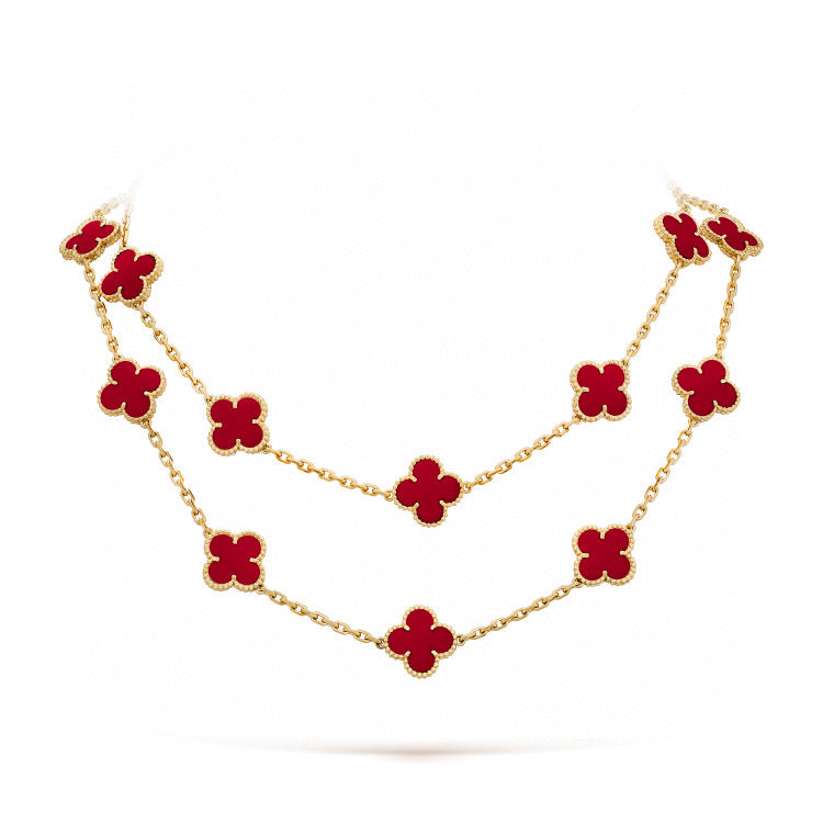 [OAK JURI]CLOVER 20 MOTIFS CARNELIAN NECKLACE