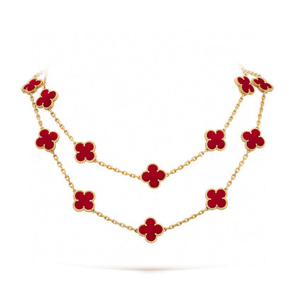 [OAK JURI]CLOVER 20 MOTIFS CARNELIAN NECKLACE