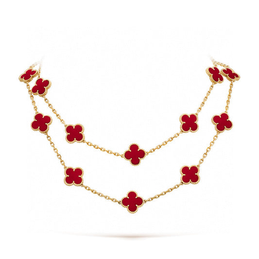 [OAK JURI]CLOVER 20 MOTIFS CARNELIAN NECKLACE