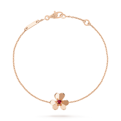 [OAK JURI]FRIVOLE GOLD FLOWER PINK MALACHITE BRACELET