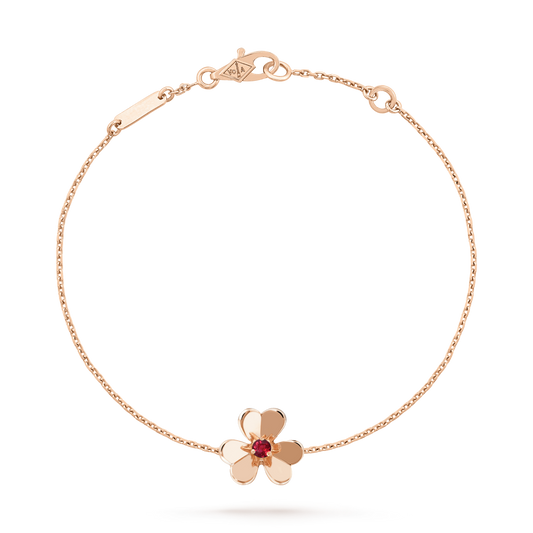 [OAK JURI]FRIVOLE GOLD FLOWER PINK MALACHITE BRACELET