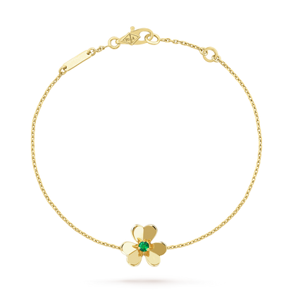 [OAK JURI]FRIVOLE GOLD FLOWER PINK MALACHITE BRACELET