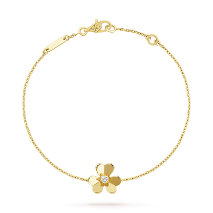 [OAK JURI]FRIVOLE GOLD FLOWER PINK MALACHITE BRACELET