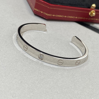 [OAK JURI]LOVE BRACELET 6.1MM 1 DIAMOND OPEN CUFF