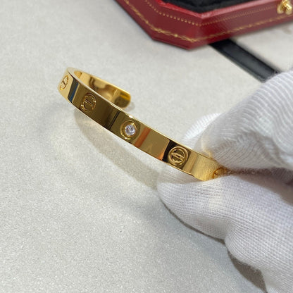 [OAK JURI]LOVE BRACELET 6.1MM 1 DIAMOND OPEN CUFF