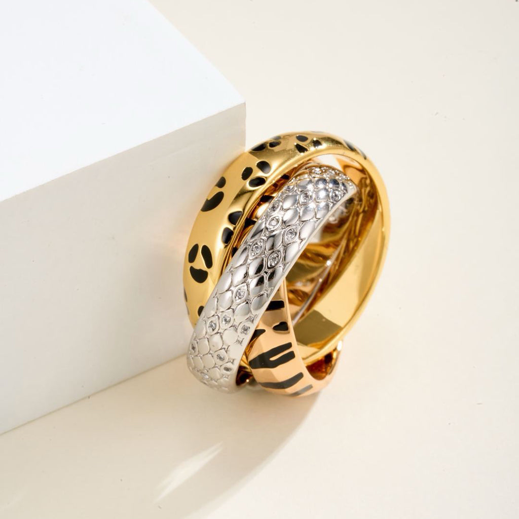 [OAK JURI]TRINITY  RING LEOPARD PRINT