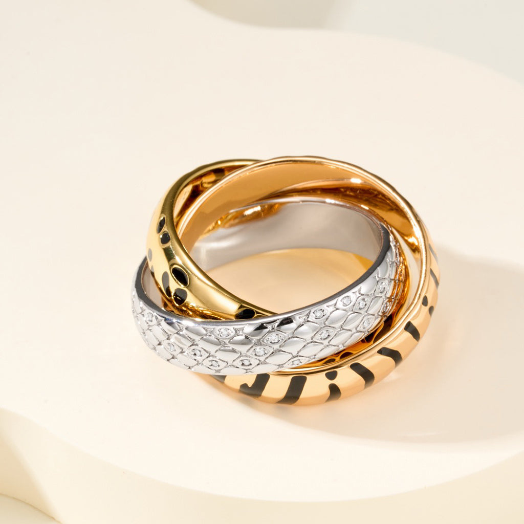 [OAK JURI]TRINITY  RING LEOPARD PRINT