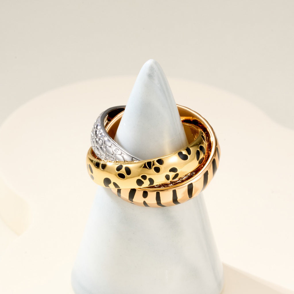 [OAK JURI]TRINITY  RING LEOPARD PRINT