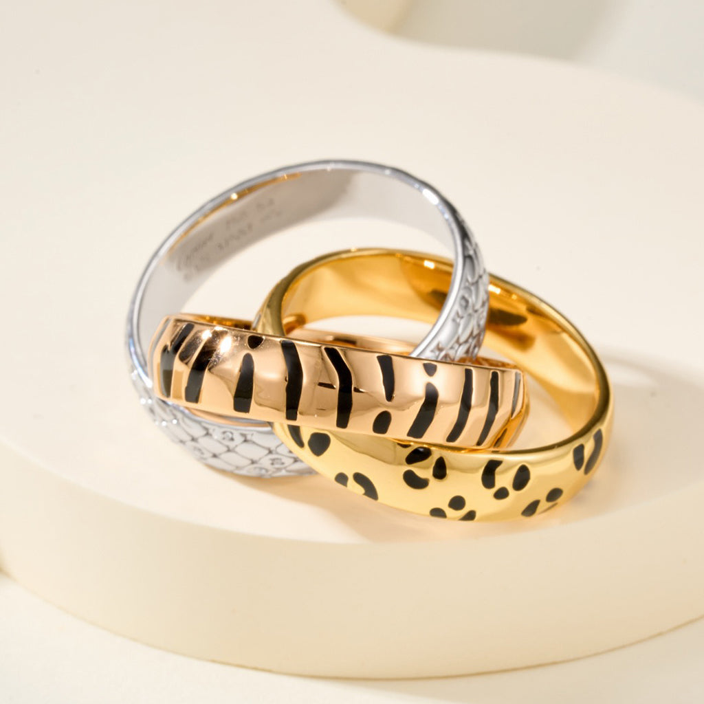 [OAK JURI]TRINITY  RING LEOPARD PRINT