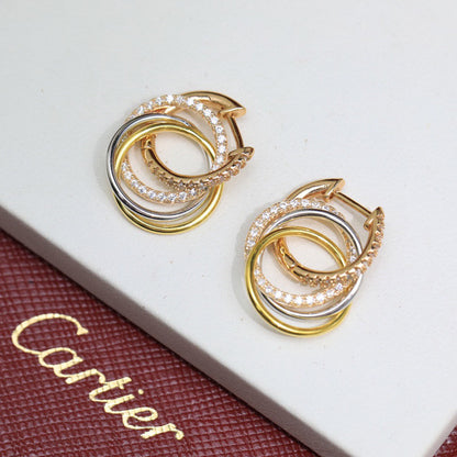 [OAK JURI]TRINITY HALF DIAMOND  EARRINGS