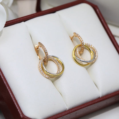 [OAK JURI]TRINITY HALF DIAMOND  EARRINGS
