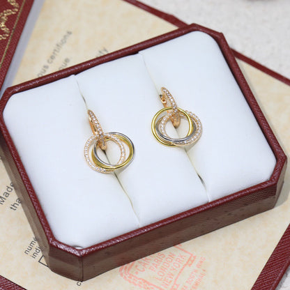 [OAK JURI]TRINITY HALF DIAMOND  EARRINGS