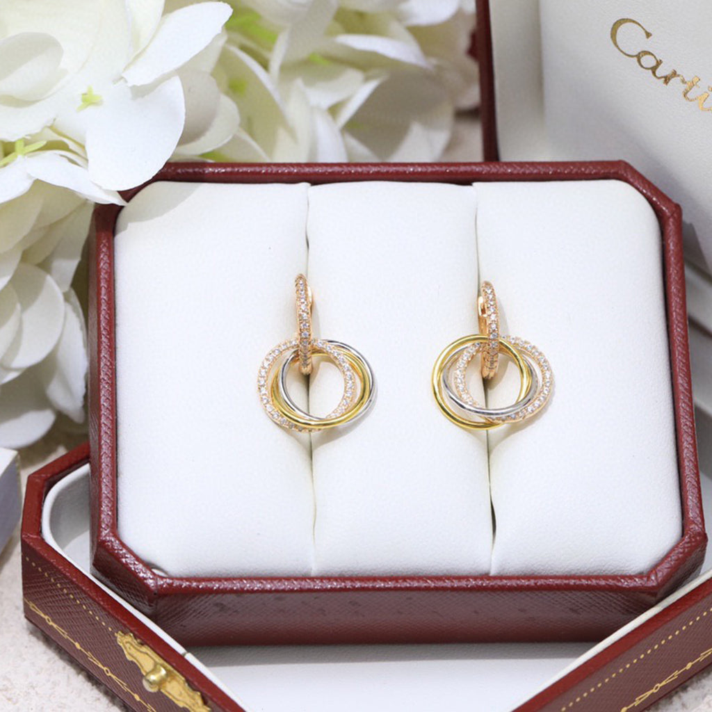 [OAK JURI]TRINITY HALF DIAMOND  EARRINGS
