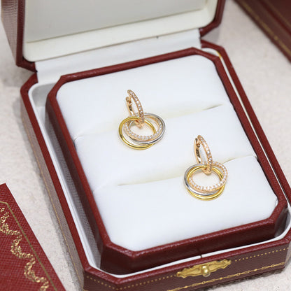 [OAK JURI]TRINITY HALF DIAMOND  EARRINGS