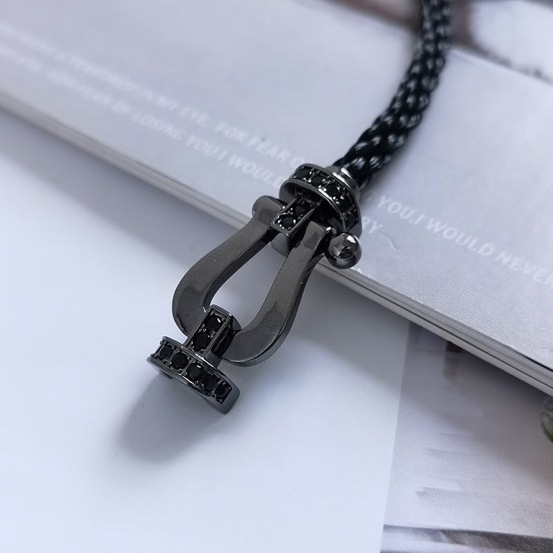 [OAK JURI]FORCE LARGE SERIES HORSESHOE BLACK SAMURAI BRACELET