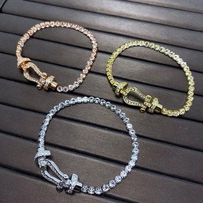 [OAK JURI]FORCE  LARGE HORSESHOE FULL DIAMOND TENNIS BRACELET