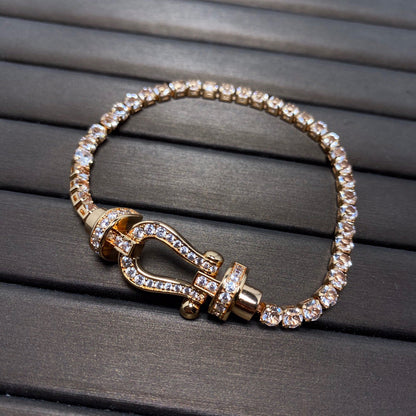 [OAK JURI]FORCE  LARGE HORSESHOE FULL DIAMOND TENNIS BRACELET