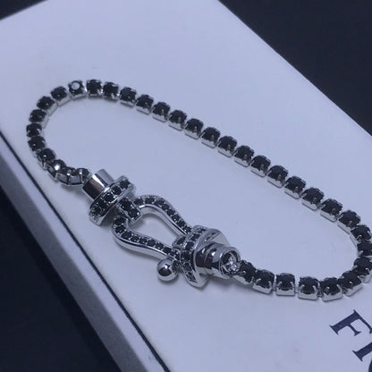 [OAK JURI]FORCE  LARGE HORSESHOE FULL DIAMOND TENNIS BRACELET
