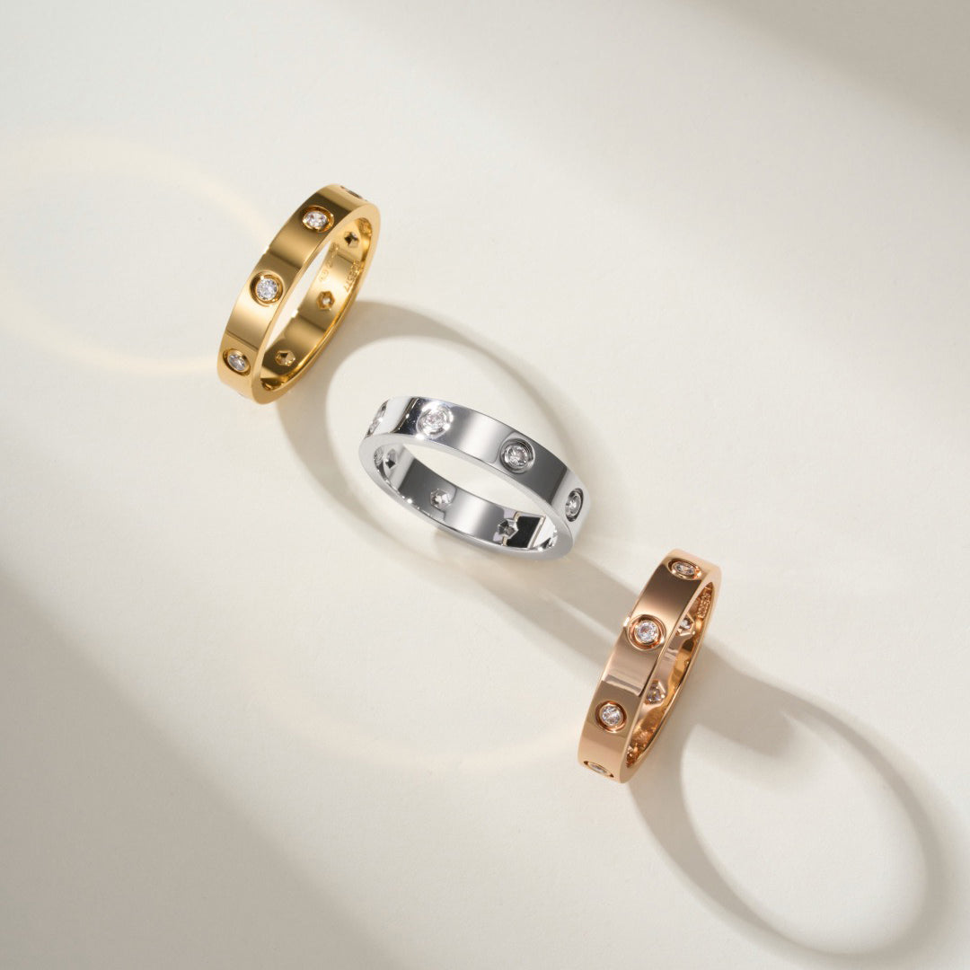 [OAK JURI]LOVE 4MM 8 DIAMOND RING