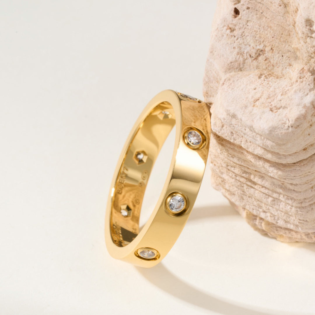 [OAK JURI]LOVE 4MM 8 DIAMOND RING