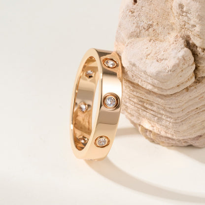[OAK JURI]LOVE 4MM 8 DIAMOND RING