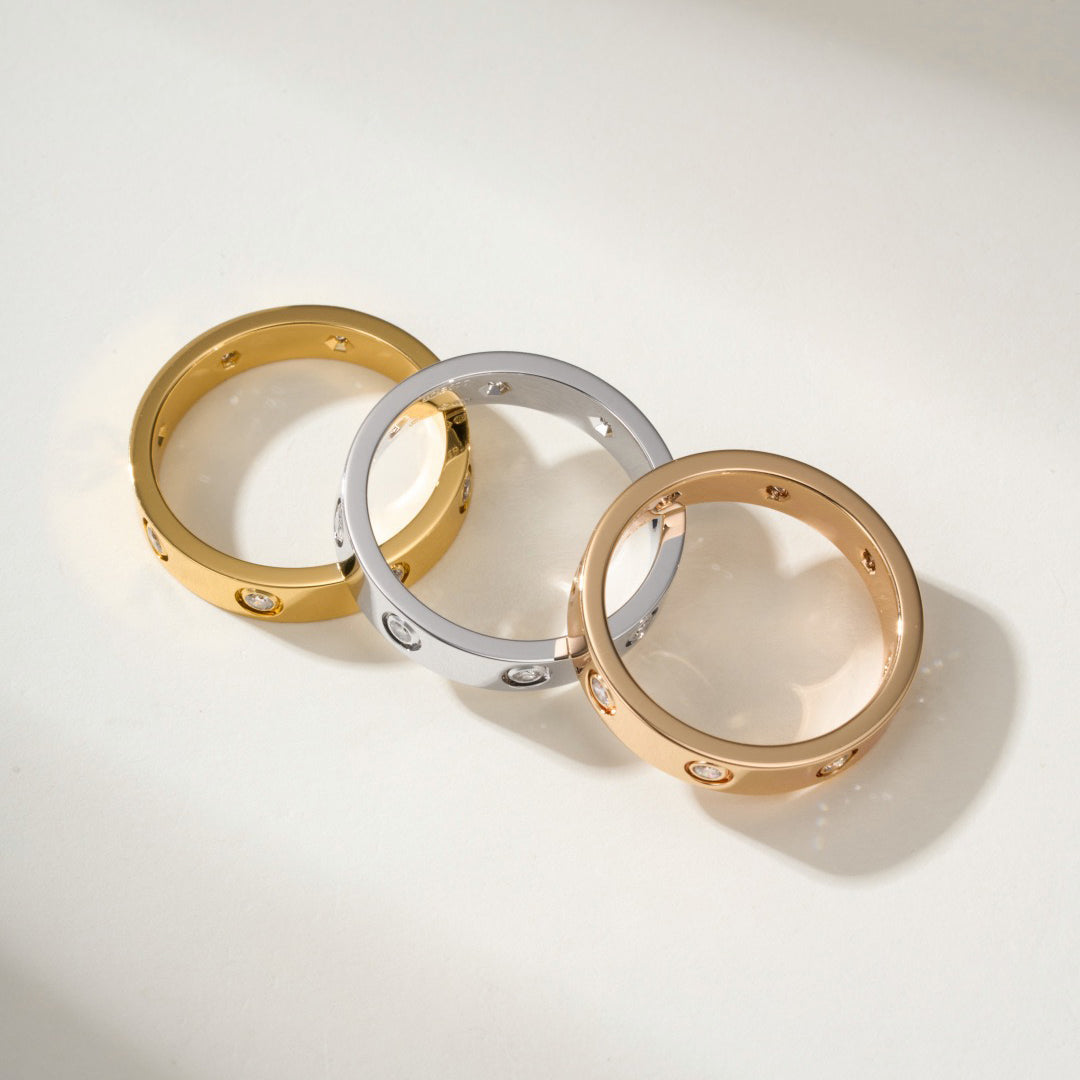 [OAK JURI]LOVE 4MM 8 DIAMOND RING