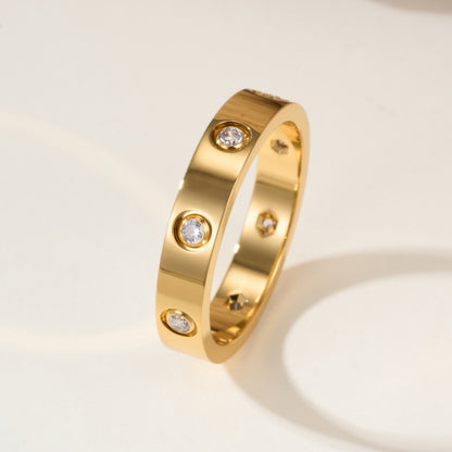 [OAK JURI]LOVE 4MM 8 DIAMOND RING