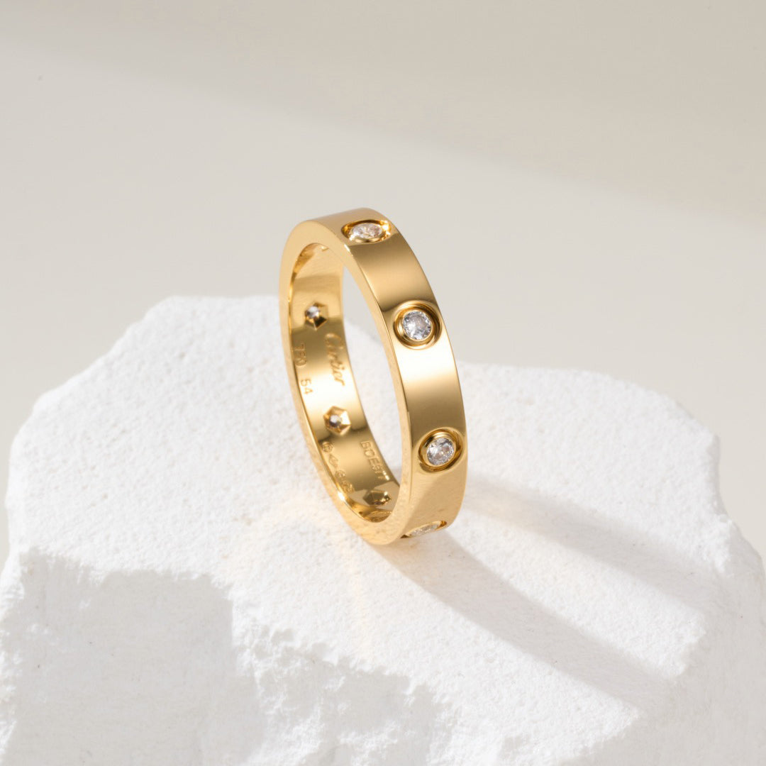 [OAK JURI]LOVE 4MM 8 DIAMOND RING