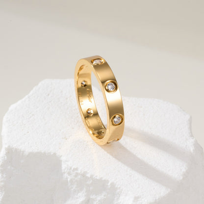 [OAK JURI]LOVE 4MM 8 DIAMOND RING