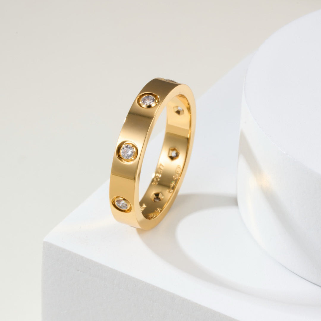 [OAK JURI]LOVE 4MM 8 DIAMOND RING