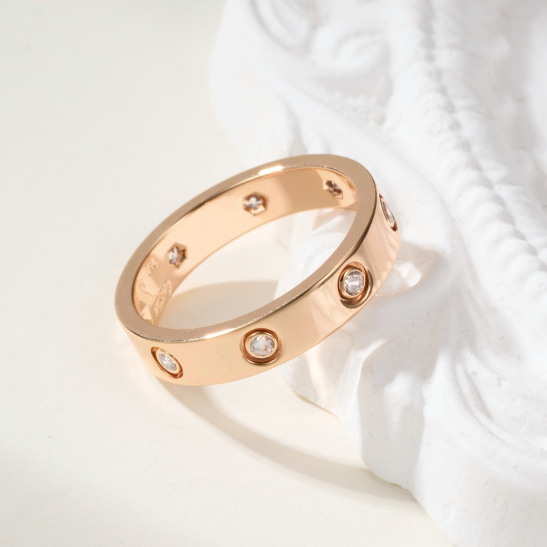 [OAK JURI]LOVE 4MM 8 DIAMOND RING