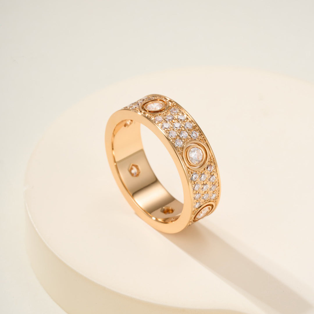 [OAK JURI]LOVE 5.5mm Full-Pave 6-Diamond Ring
