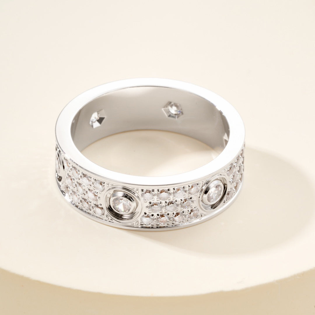 [OAK JURI]LOVE 5.5mm Full-Pave 6-Diamond Ring