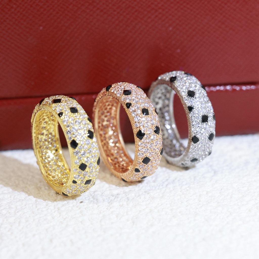 [OAK JURI]PANTHERE SPOTTED FULL DIAMOND RING