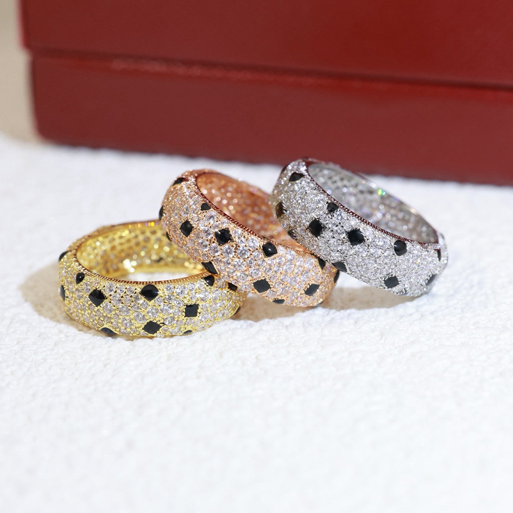 [OAK JURI]PANTHERE SPOTTED FULL DIAMOND RING
