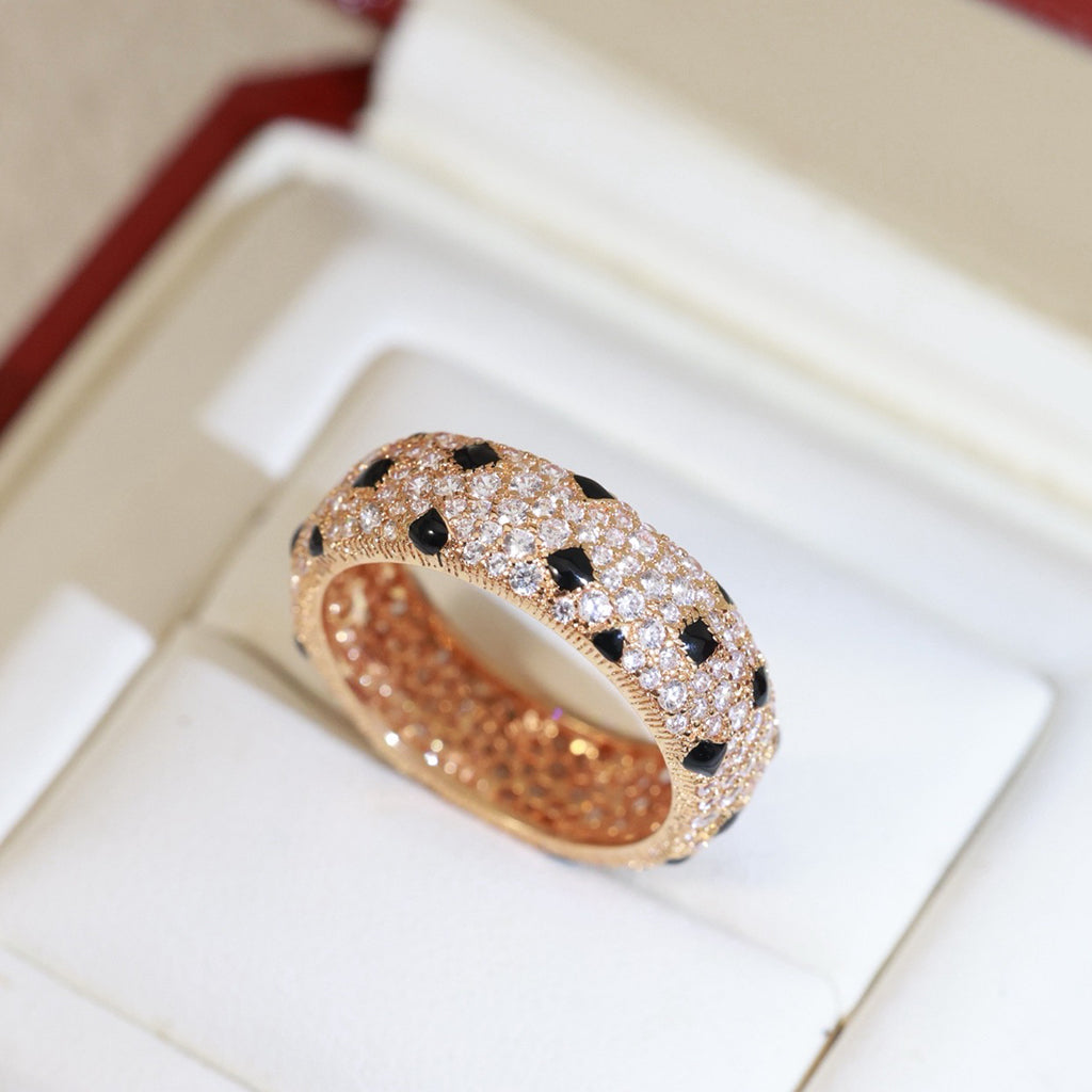 [OAK JURI]PANTHERE SPOTTED FULL DIAMOND RING