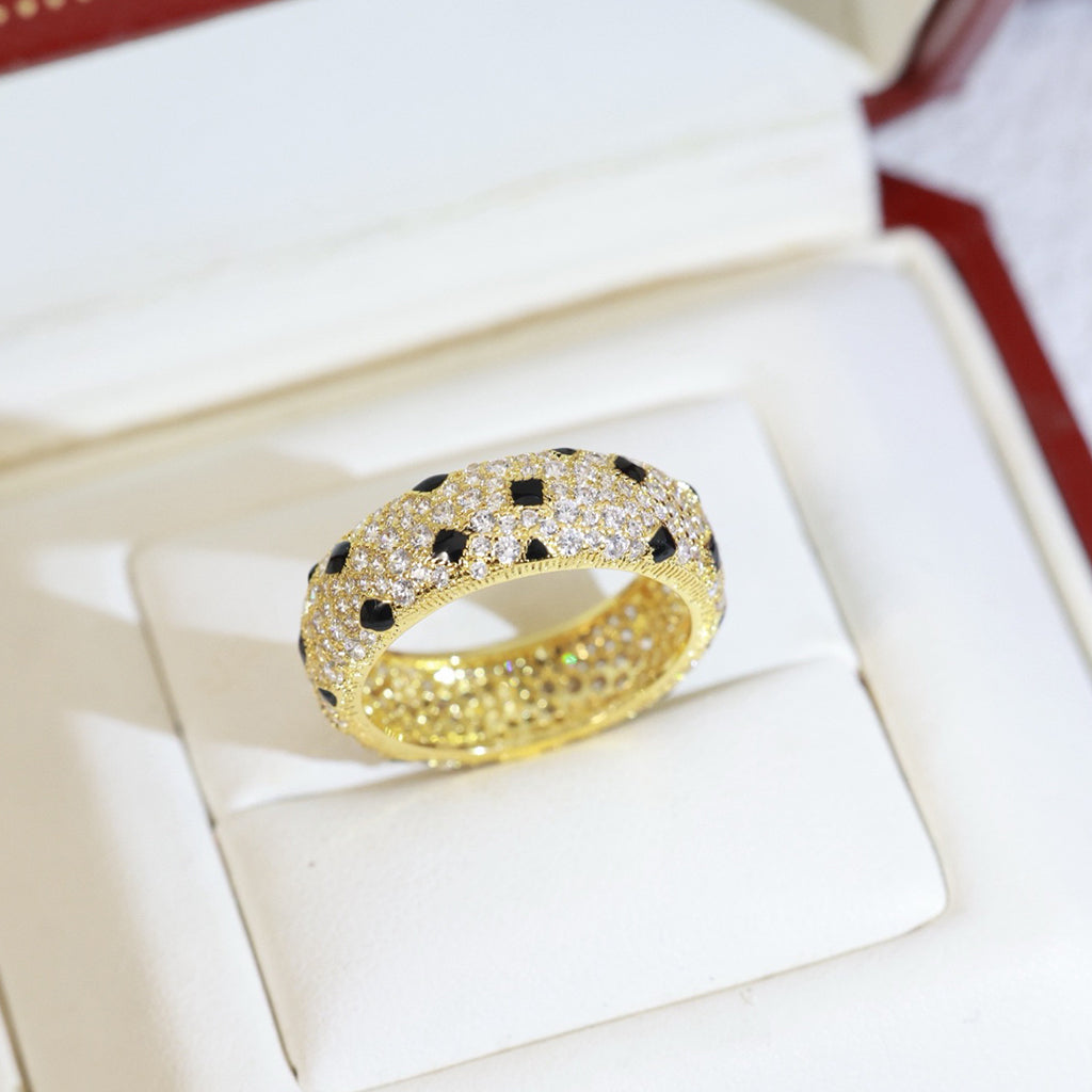 [OAK JURI]PANTHERE SPOTTED FULL DIAMOND RING