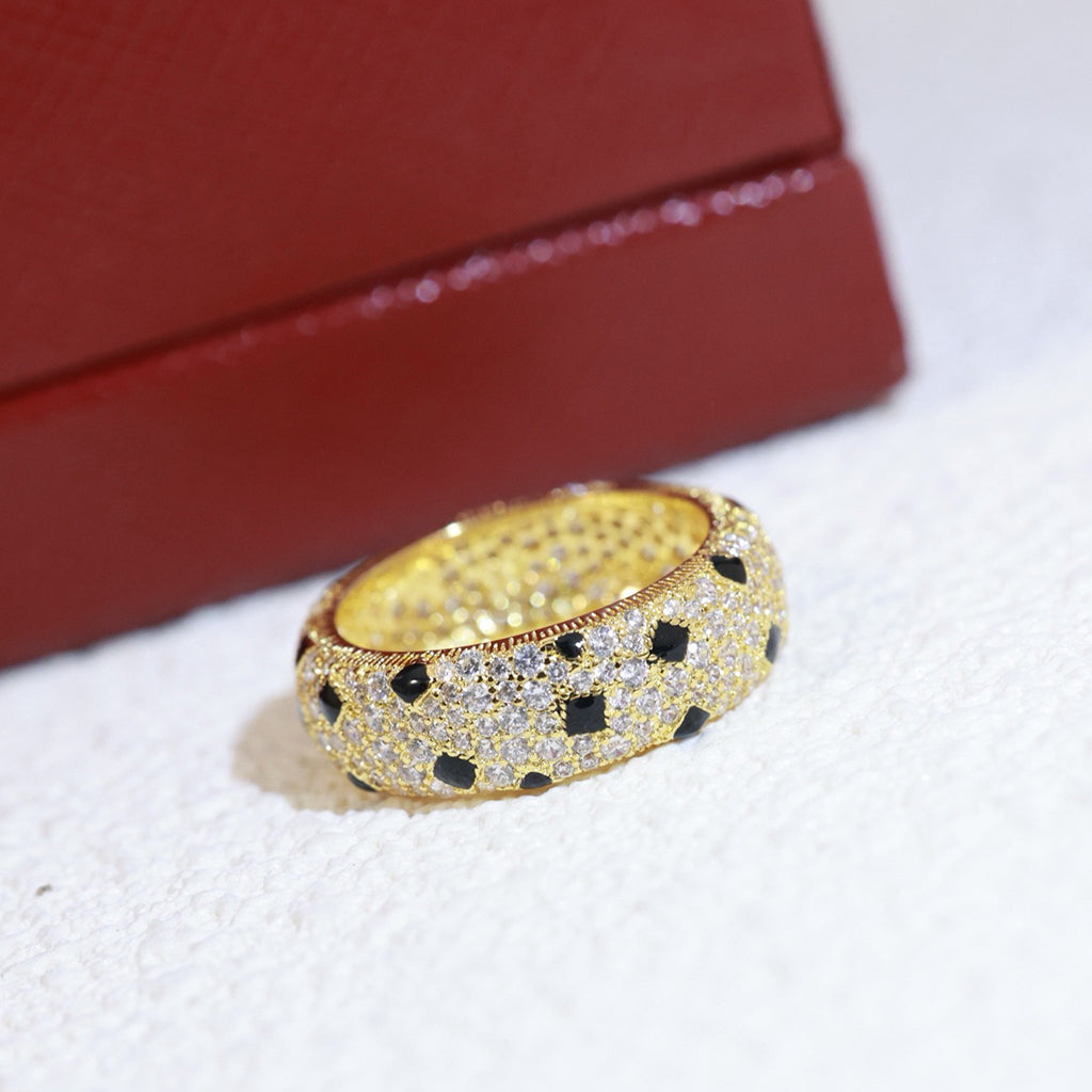 [OAK JURI]PANTHERE SPOTTED FULL DIAMOND RING