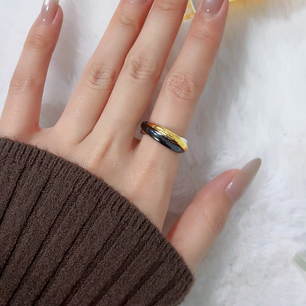 [OAK JURI]TRINITY 3.2MM RING BLACK CERAMIC