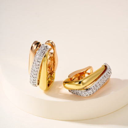 [OAK JURI]TRINITY HALF DIAMOND  CUSHION EARRINGS