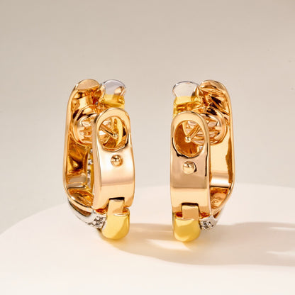 [OAK JURI]TRINITY HALF DIAMOND  CUSHION EARRINGS