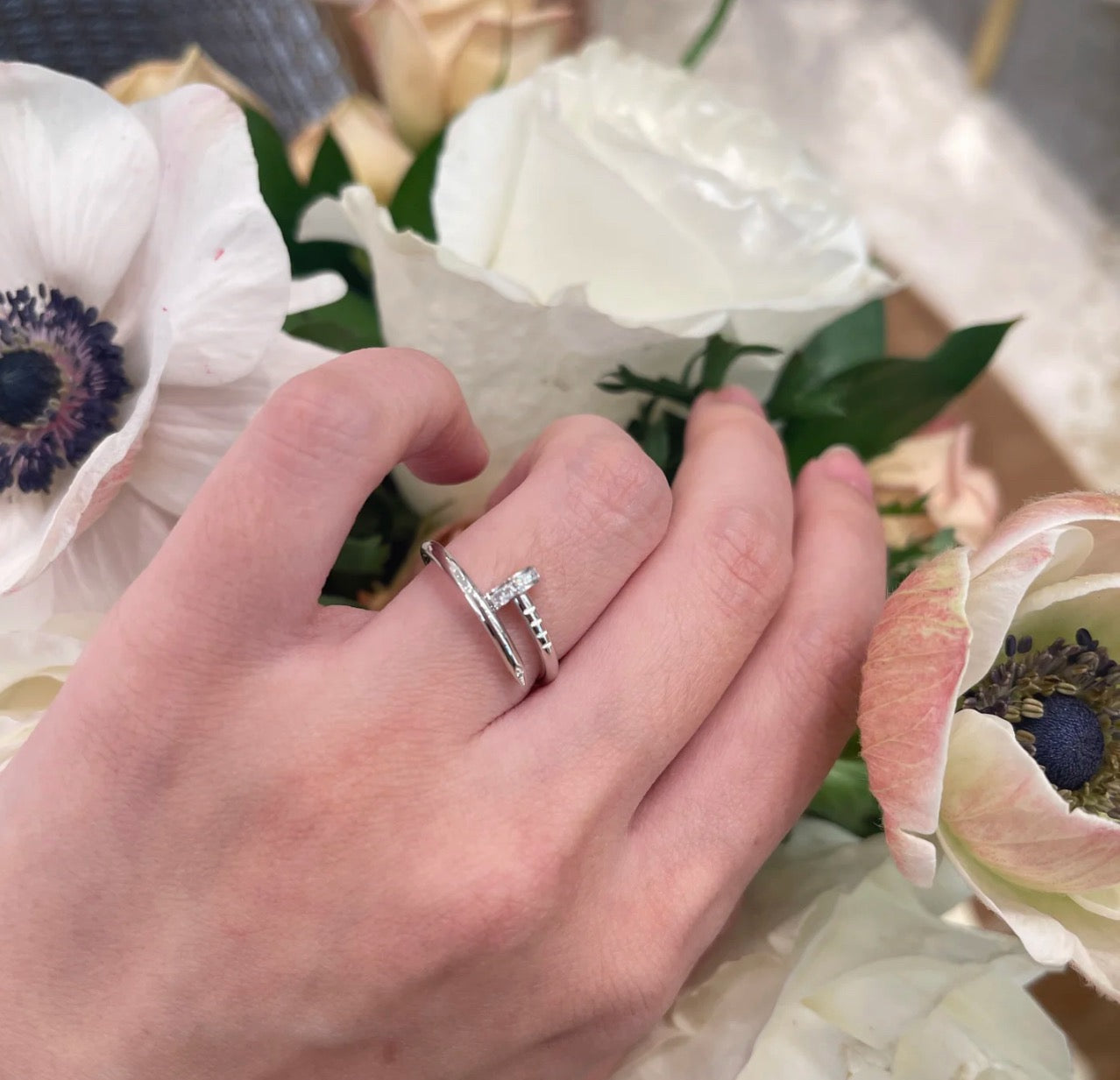 [OAK JURI]JUSTE 1.8MM HALF DIAMOND RING