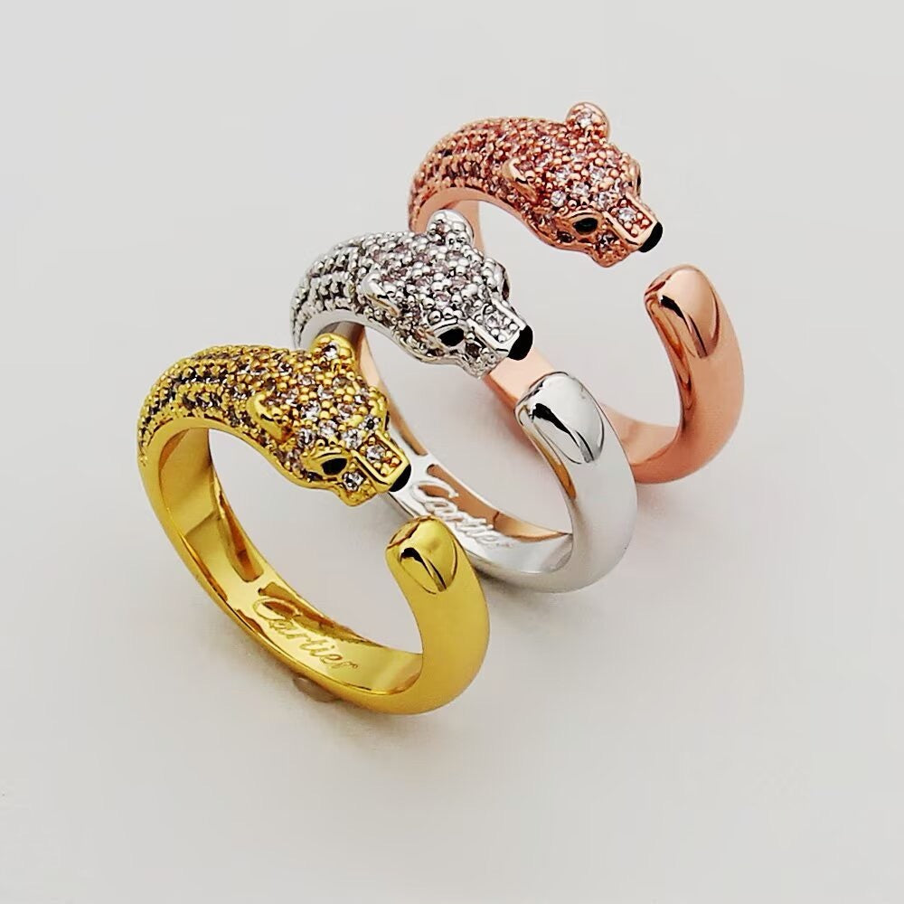 [OAK JURI]PANTHERE HALF DIAMOND SMALL RING