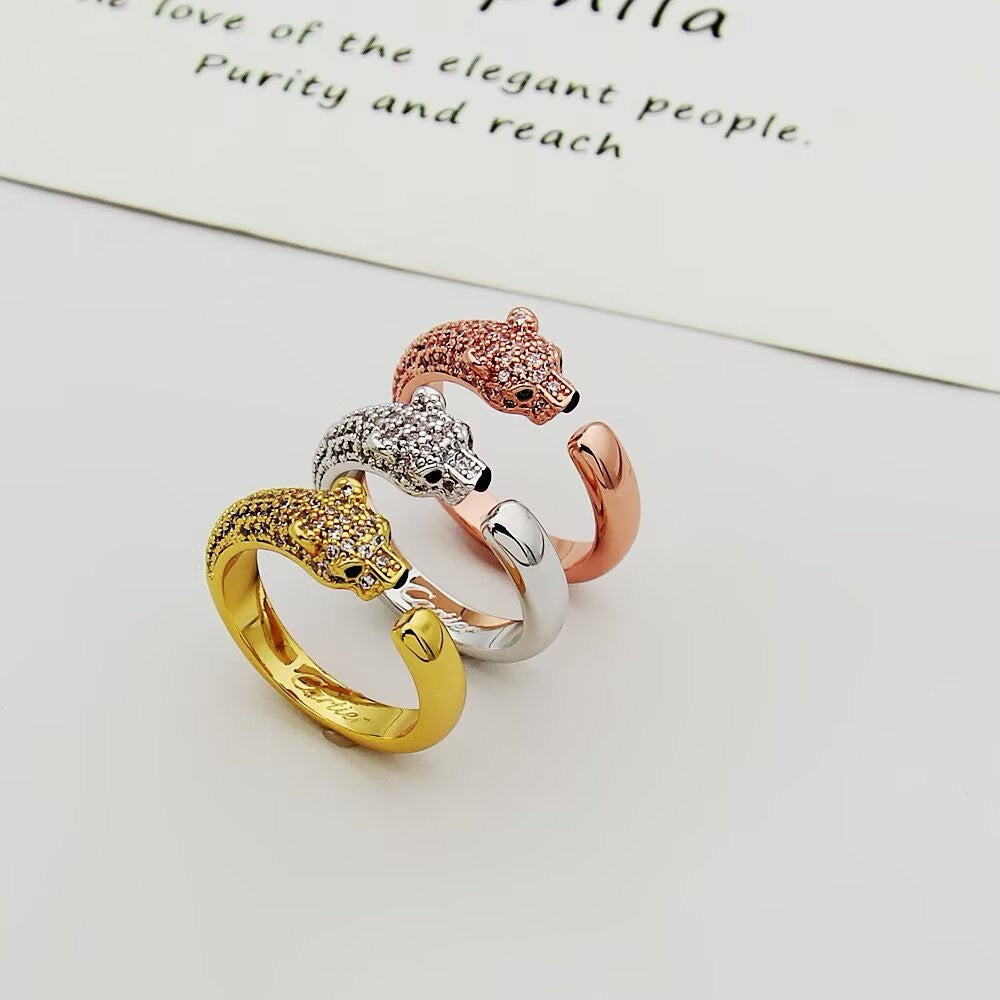 [OAK JURI]PANTHERE HALF DIAMOND SMALL RING
