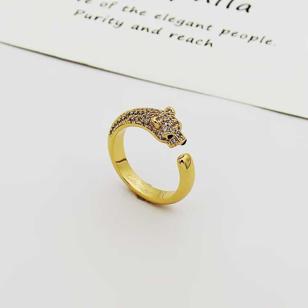 [OAK JURI]PANTHERE HALF DIAMOND SMALL RING