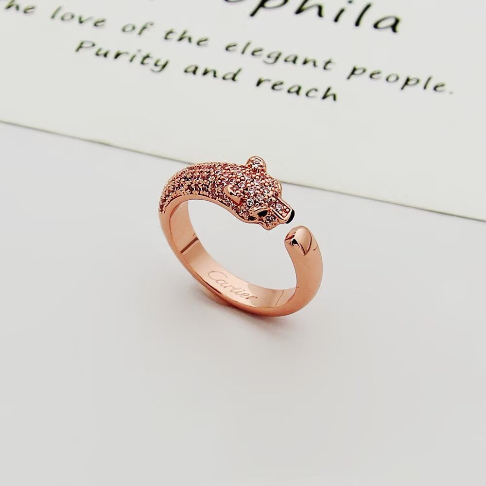[OAK JURI]PANTHERE HALF DIAMOND SMALL RING
