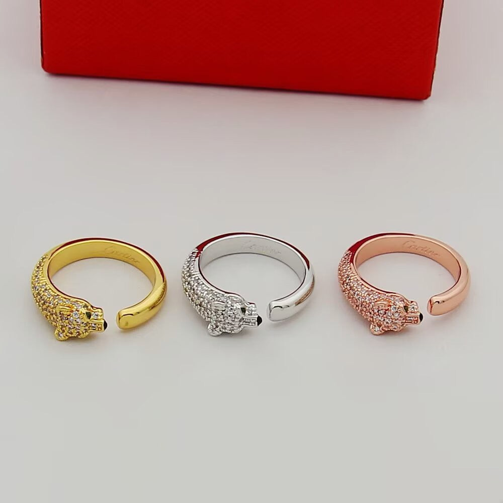[OAK JURI]PANTHERE HALF DIAMOND SMALL RING