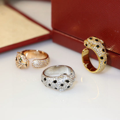 [OAK JURI]PANTHERE SPOTTED FULL DIAMOND MEDIUM RING